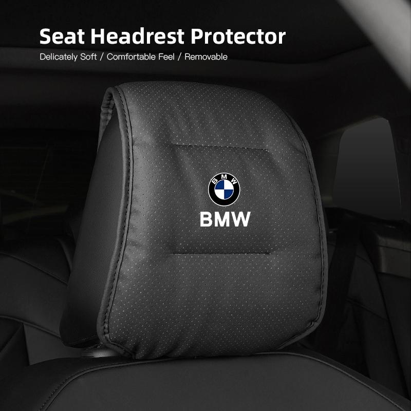 LLIT4 Leather Car Pillowcase Car Accessories Headrest Cover For BMW F30 F10 E90 F20 E46 Anti Fouling Decoration Pillowcase keychain