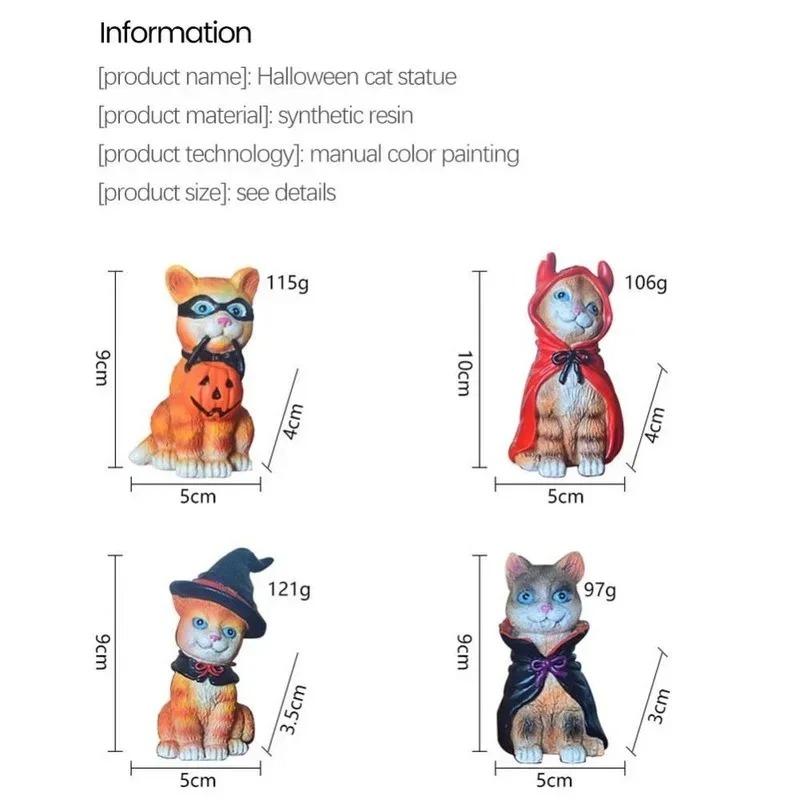 Halloween Cat Statue Home Decorations Halloween Cat Statue Resin Crafts Funny Desk Halloween Christmas Ornament Decoration Craft