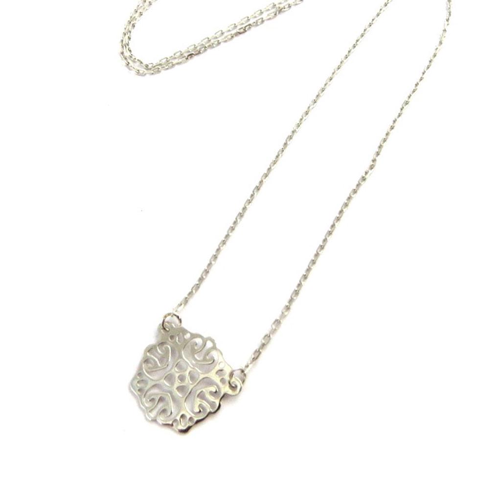 Les Trésors De Lily [M7642] - Collier Argent 'Carmen' argenté (rhodié) - 15x15 mm