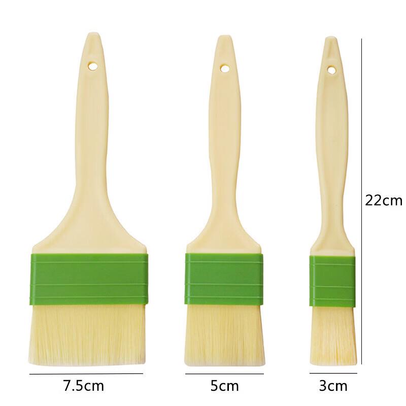 3-Piece Wooden Handle Wool Pastry & BBQ Brush Set