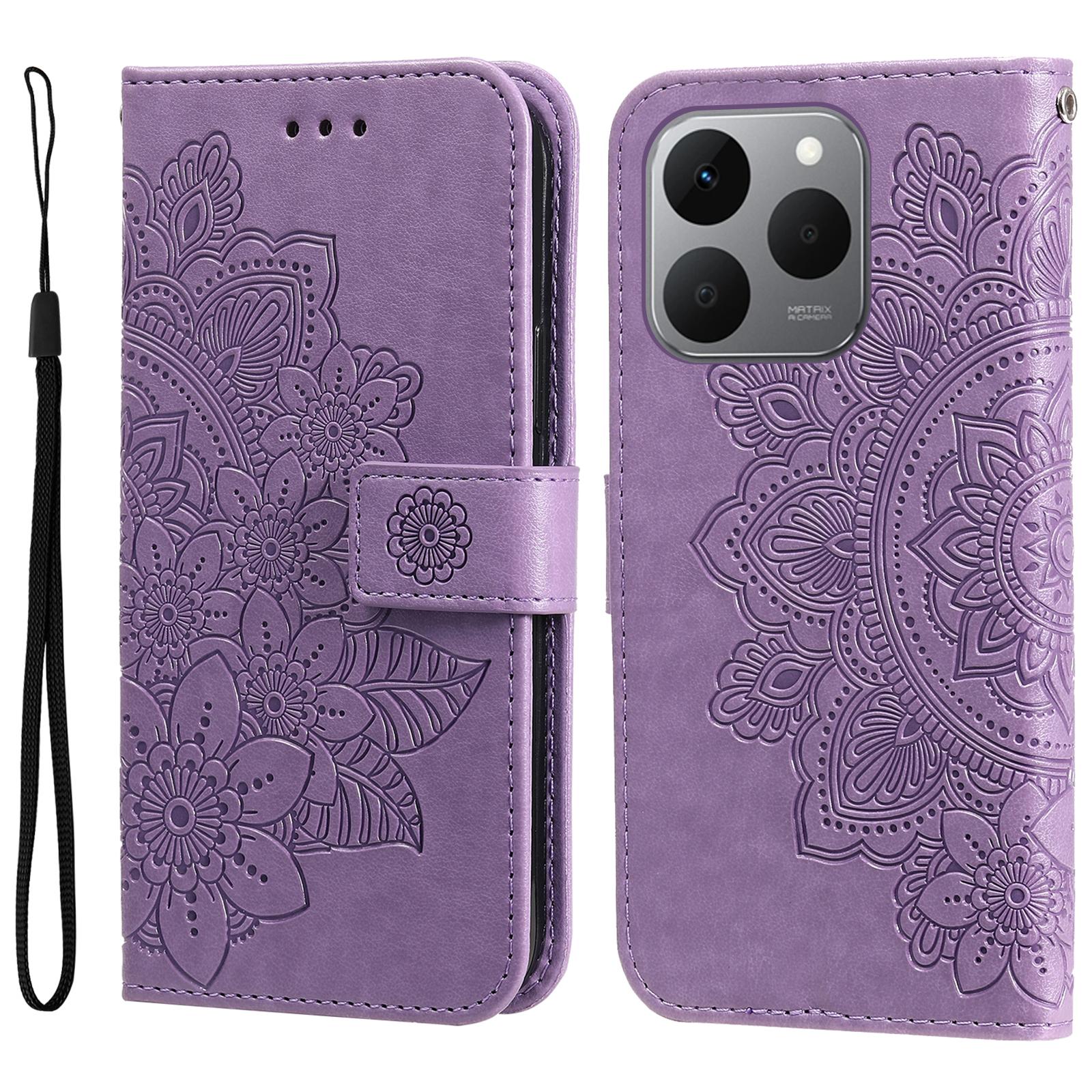 

For Realme 15T 5G Case Floral Pattern PU Leather Wallet Stand Phone Cover