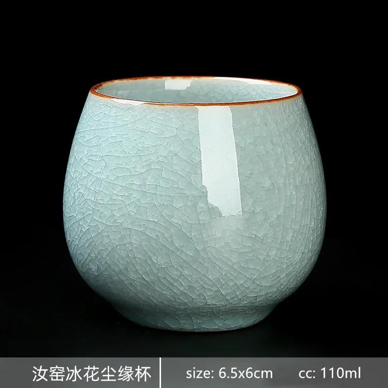 

Ru Kiln Tea Set Teacup Cracked Glaze Ceramic Tea Cup High Quality Tea Ceremony Customized Gifts Household Teaware See options chart