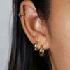 Uworld Simple Classic Gold Color Plated Stainless Steel Chubby Earrings 12mm 14mm 18mm Women's Jewelry