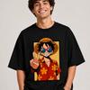 Anime Oversized T Shirt Japanese Streetwear Luffy Graphic Tee Unisex Cotton Top