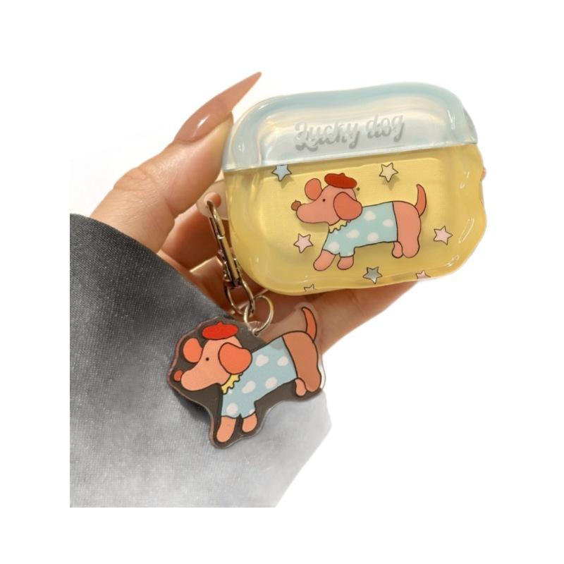 Cute cartoon dachshund for AirPods pro1 silicone protective cover new 1st generation earphone cover 1/1st generation pendant