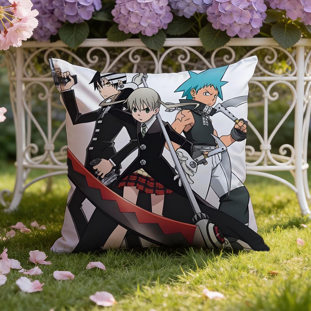 Anime S-SOUL E-EATER Cushion Cover Home & Car Dual-Scene Pillow Cover: Reversible for Premium Comfort