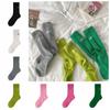 Colorful Letter Crew Socks Solid Calf Socks Personality Pink Socks  Daily