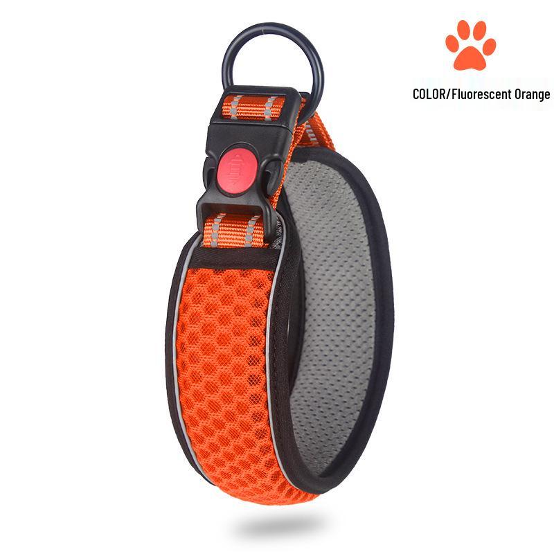 Regulowana, odblaskowa, oddychająca obroża spacerowa dla psa z siatki o strukturze plastra miodu