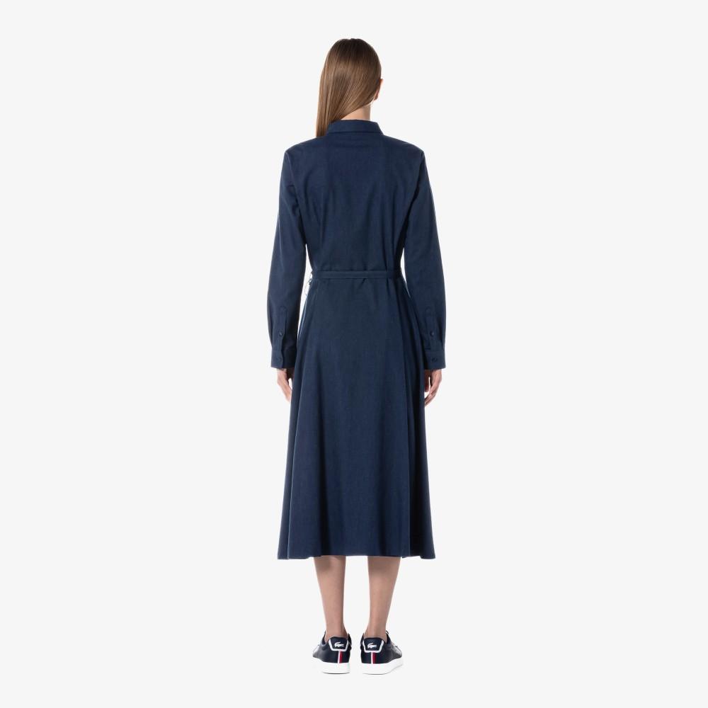 [lacoste] Women's Flannel Woven Long Dress EF896E-54NHDE