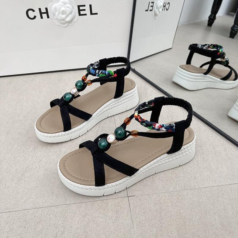 Fashion 2025 New Women Summer Sandals Women Shoes Bohemia Beach Flat Casual Sandals Leisure Female Women Slip On Sandalias