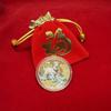 Chinese Zodiac Goat Commemorative Coin 1Pcs Gold Plated with Acrylic Case Red Pouch for Beginner Coin Collectors