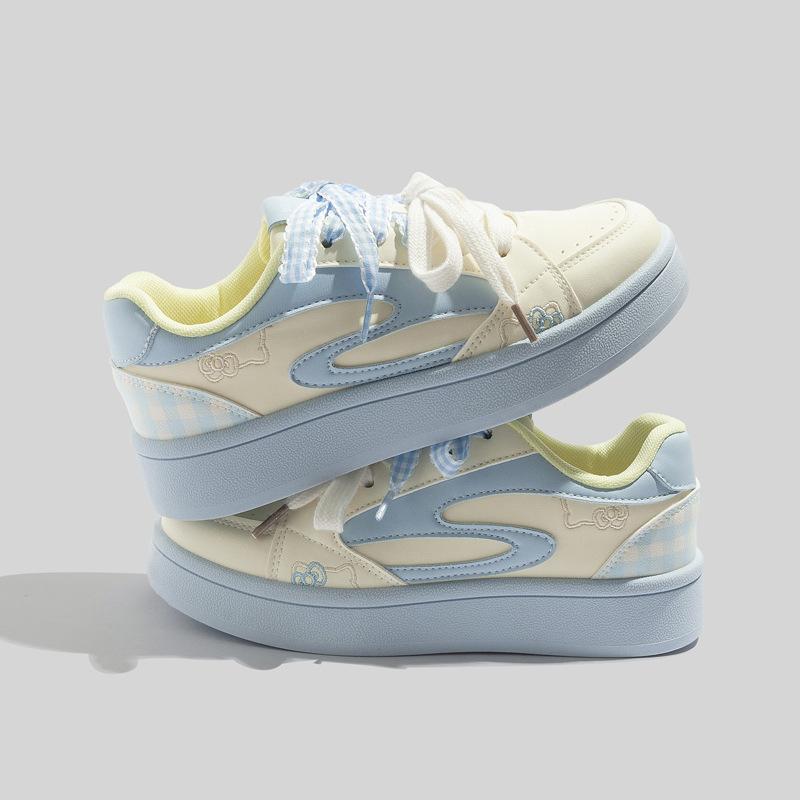 Стиль милой девушки на платформе, туфли-хлеб, модные ins 22, летние новые повседневные кеды B21 35