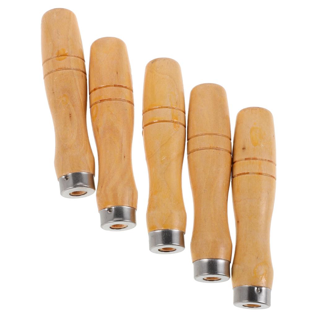 5 Stück Holzgriff für Feilen-Schneidwerkzeug Ergonomische Form 113 cm Länge Hohe Schlagfestigkeit Sichere Metallhülse Passend für Raspel