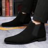 Luxury Fashion Designer New Suede Leather Pointed Toe Business Casual Ankle Boot For Men Winter Chelsea Leather Shoes