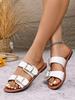 2025 Plus Size Women's Buckle Strap Flat Outdoor Flip-Flops