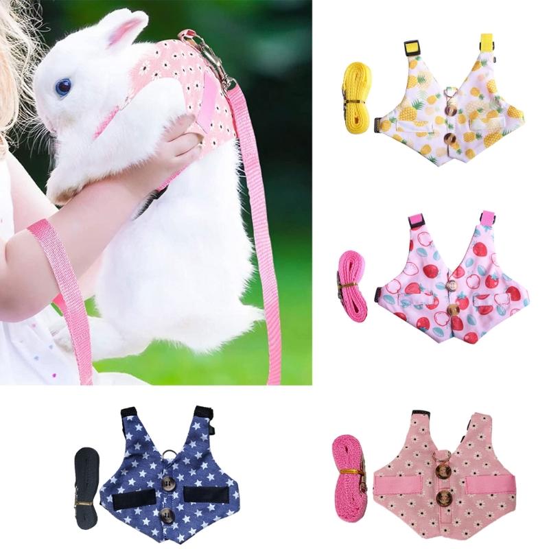 Pet Harness and Leash Small Animal Suit Vest Harness Outdoor Activity Training Small Pet Leash Clothes for Guinea Pigs
