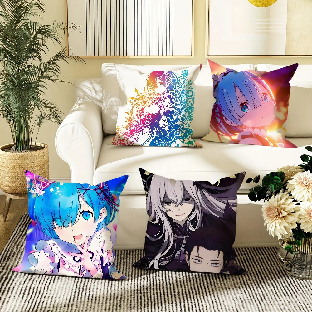 Anime R-Re Zero Pillow Case Cover Square Sofa with for pattern comfortable cushionsuitable of room