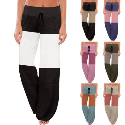 Women's Sports Pants Sleeping Pants Printed Drawstring Wide Leg Pants Casual Trousers With Pockets