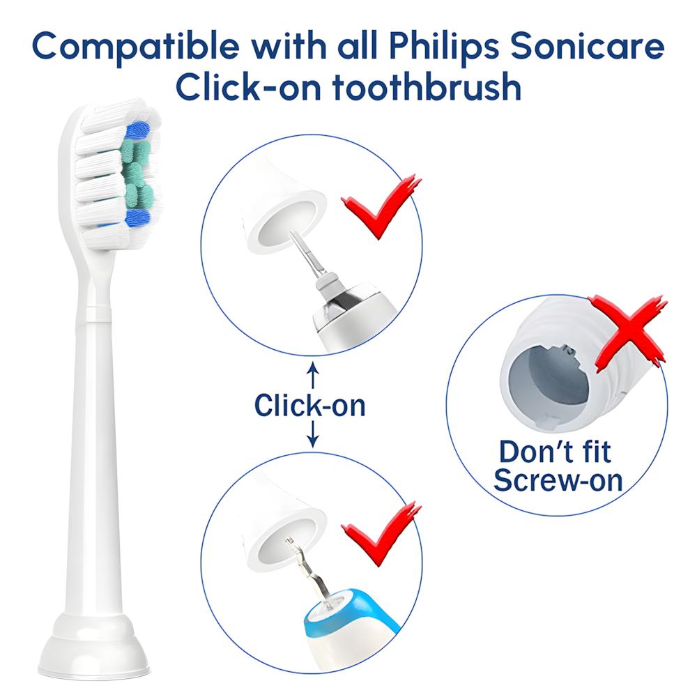 Compatible with Philips Electric Toothbrush Replacement Brush Heads, Diamond Clean Toothbrush Head for Sonicare 4100 5100 6100