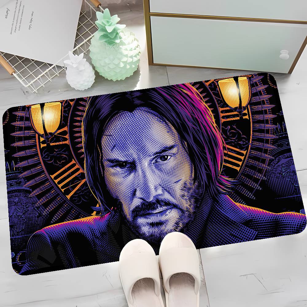 1pc Classic J-john W-wick Movie Bathroom Mat Kids Room Bedroom Decoration Balcony Anti-Slip Doormat Living Room Welcome Rug