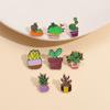 Charming Cartoon Mini Cactus Plant Brooch Alloy Badge For Fashionable Clothing Accessories