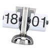 Flip Clock Large Number Battery Powered 304 Stainless Steel Tabletop Retro Flip Clock for Home Office 24 Hours White Page
