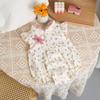 Baby Girl Summer Qipao Romper with Fly Sleeves - Ideal for Hundred Days or First Birthday