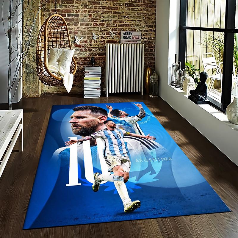 Soccer Star Designed floor mat, suitable as a non-slip mat for the living room or bedroom sofa