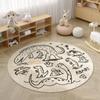Fresh Print Large Area Round Rug Non-Slip Wear-resistant Circle Carpet for Living Room Bedroom Soft Floor Mat Home Decor Beauty
