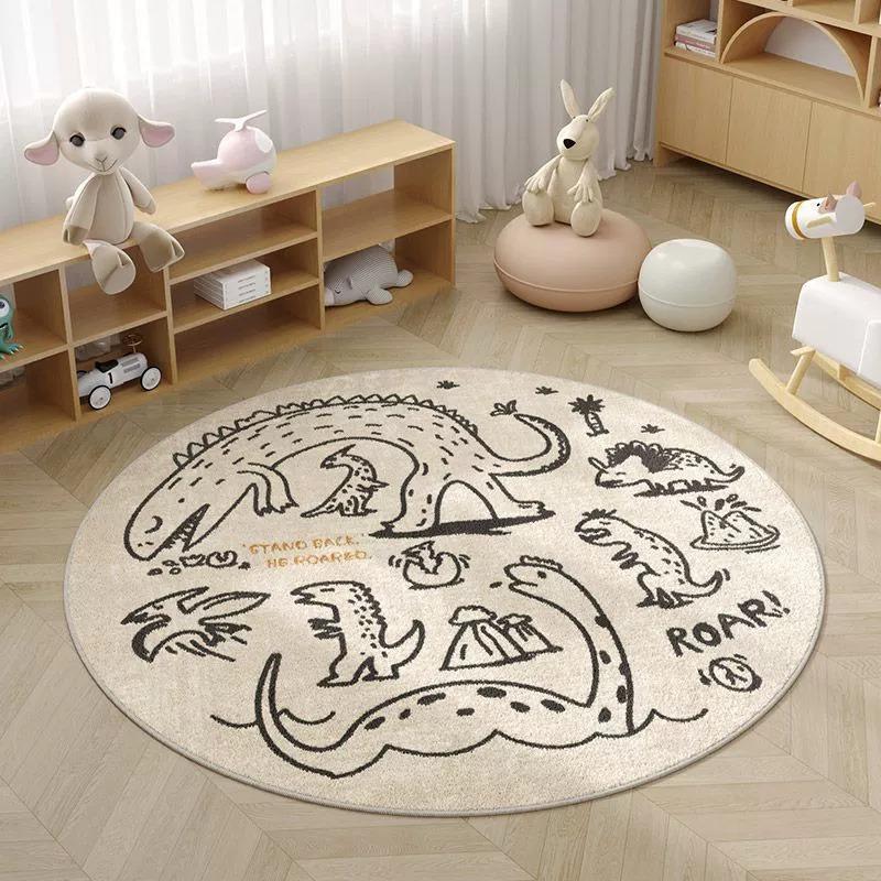 Fresh Print Large Area Round Rug Non-Slip Wear-resistant Circle Carpet for Living Room Bedroom Soft Floor Mat Home Decor Beauty