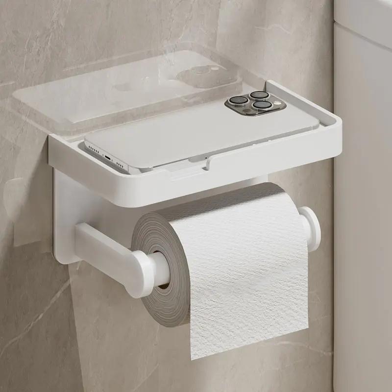 

Aluminum Alloy Drill-Free Wall-Mounted Paper Holder - Toilet Roll & Kitchen Paper Storage for Bathroom & Kitchen