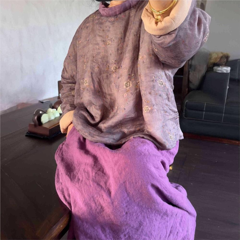 Johnature Women Vintage Spring Skirts Elastic Waist Solid Color Belt Pockets Female A-Line Skirts