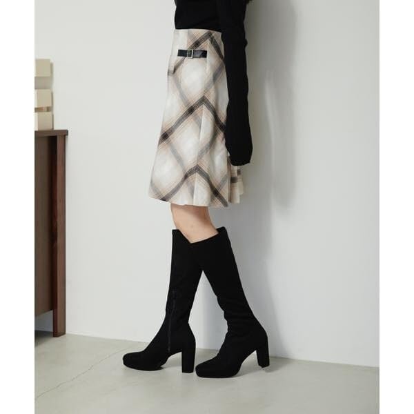 [Jill by Jill Stuart] Original Check Mini Flare Skirt