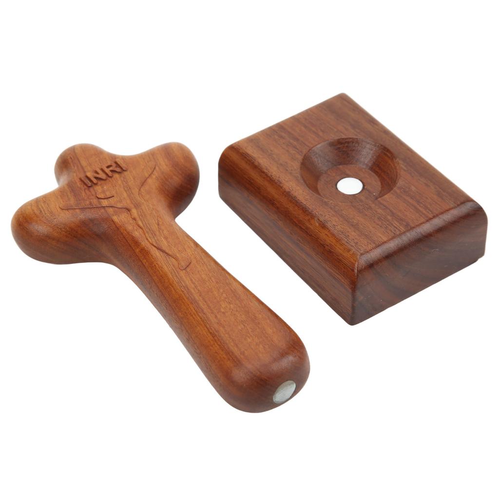 Träkors Bordsdekor Handgjord Ytpolering Stadig Hållbar Australisk Rosenträ Rustik Korsprydnad Stor