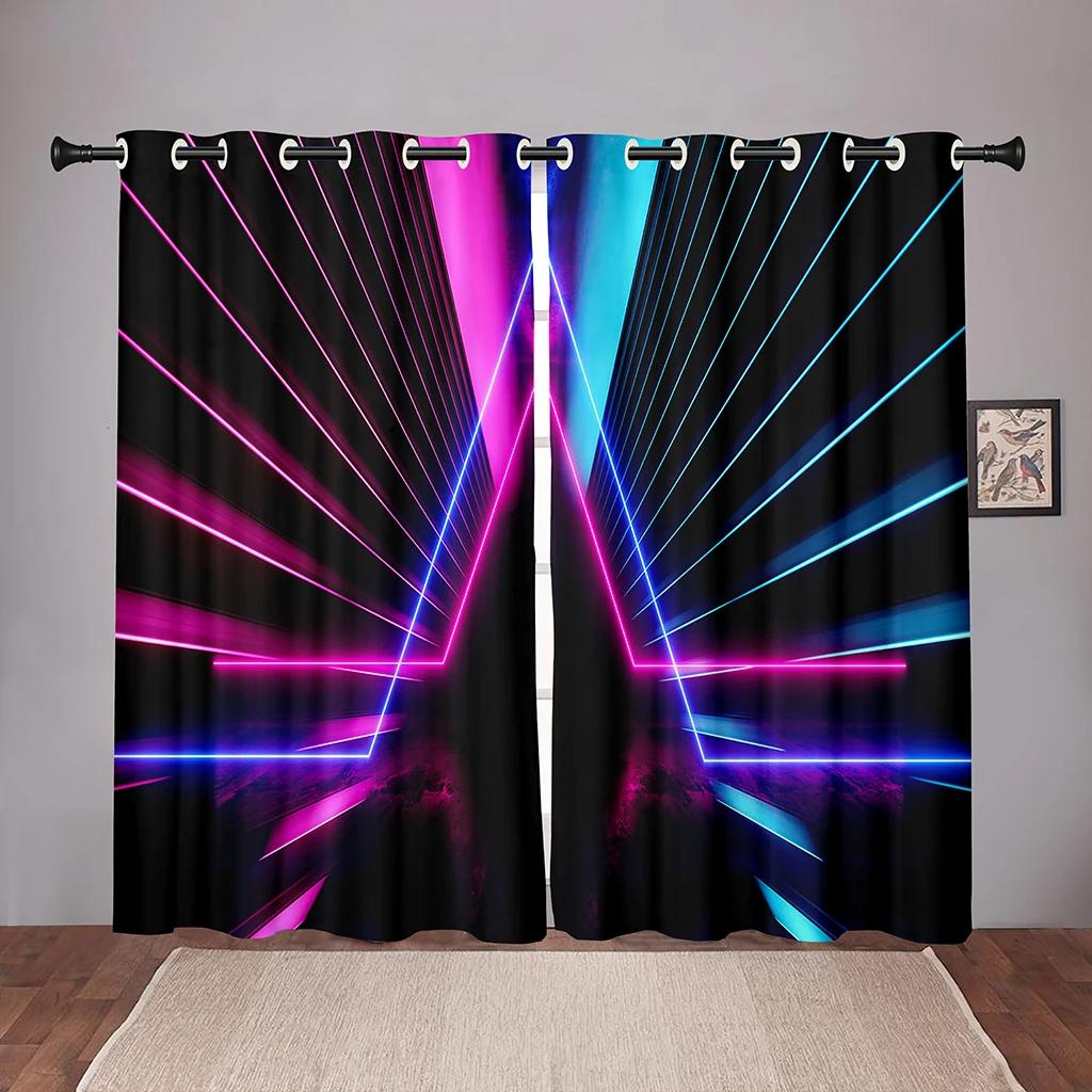 Thick Neon Emitted Light Cool Kids Blackout Window Curtain for Bedroom Living Room Bathroom Kicthen Door Hall Home High Shading