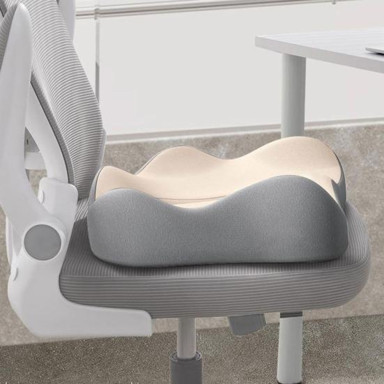 Coussin d'Assise avec Dossier Séparé Coussin en Mousse à Mémoire de Forme avec Soutien Dorsal Coussin de Chaise de Bureau pour Soulagement de la Sciatique Soutien Lombaire Utilisation pour Voyage en Voiture