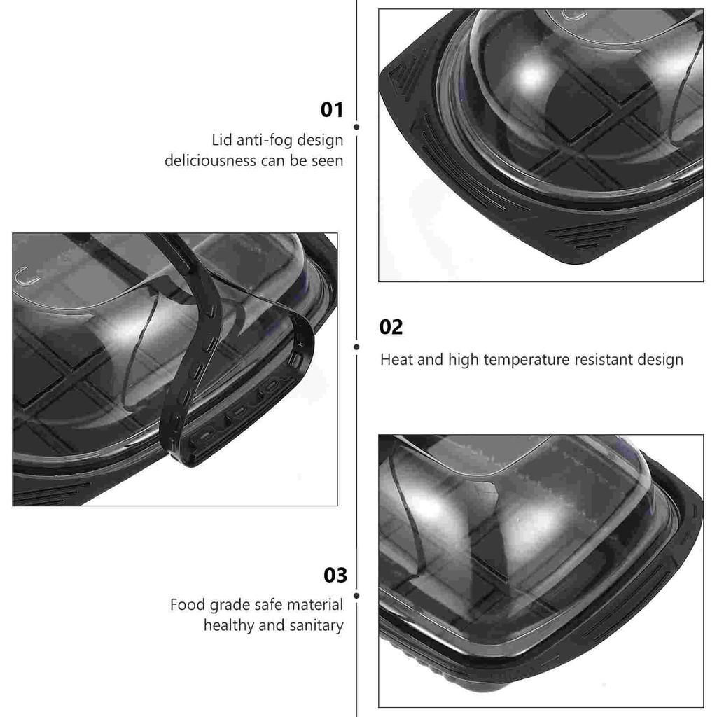 10 Pcs Packing Boxes Roast Packaging Wrapping for Restaurant Food Convenient Containers Plastic