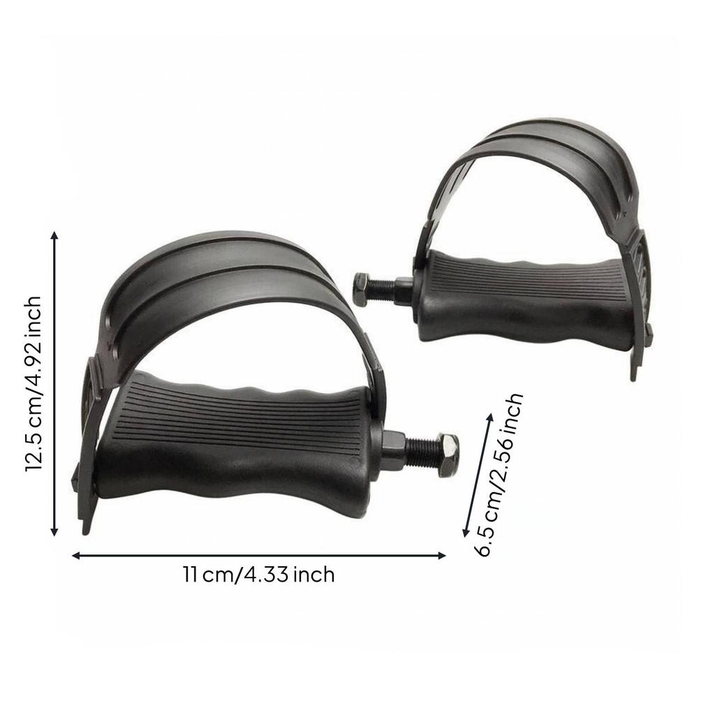 Bike Pedals Ridged Cycle Pedal with Toe Cage Textured for Home Exercise