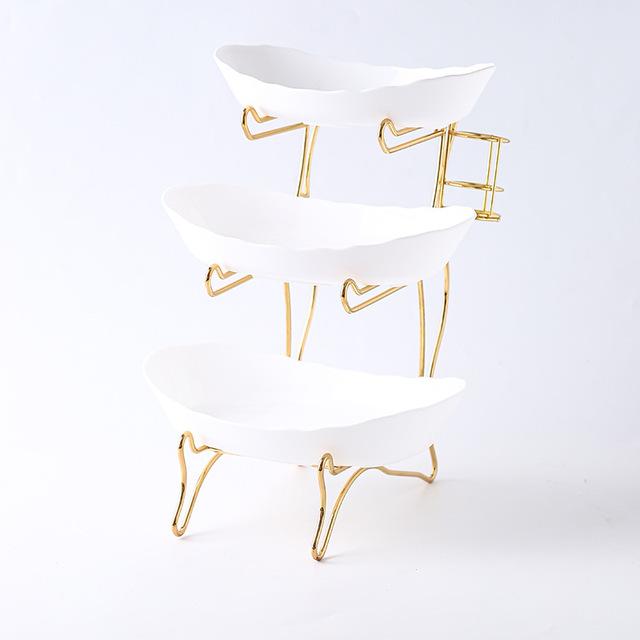 Living Room Home Three-layer Plastic Fruit Plate Snack Dish Creative Modern Dried Fruit Basket Candy Cake Stand Bowl New Style