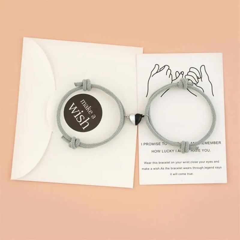 2ks/sada pár náramků Nastavitelný náramek s magnetickou přezkou na ruku Módní elegantní dárky pro milovníky