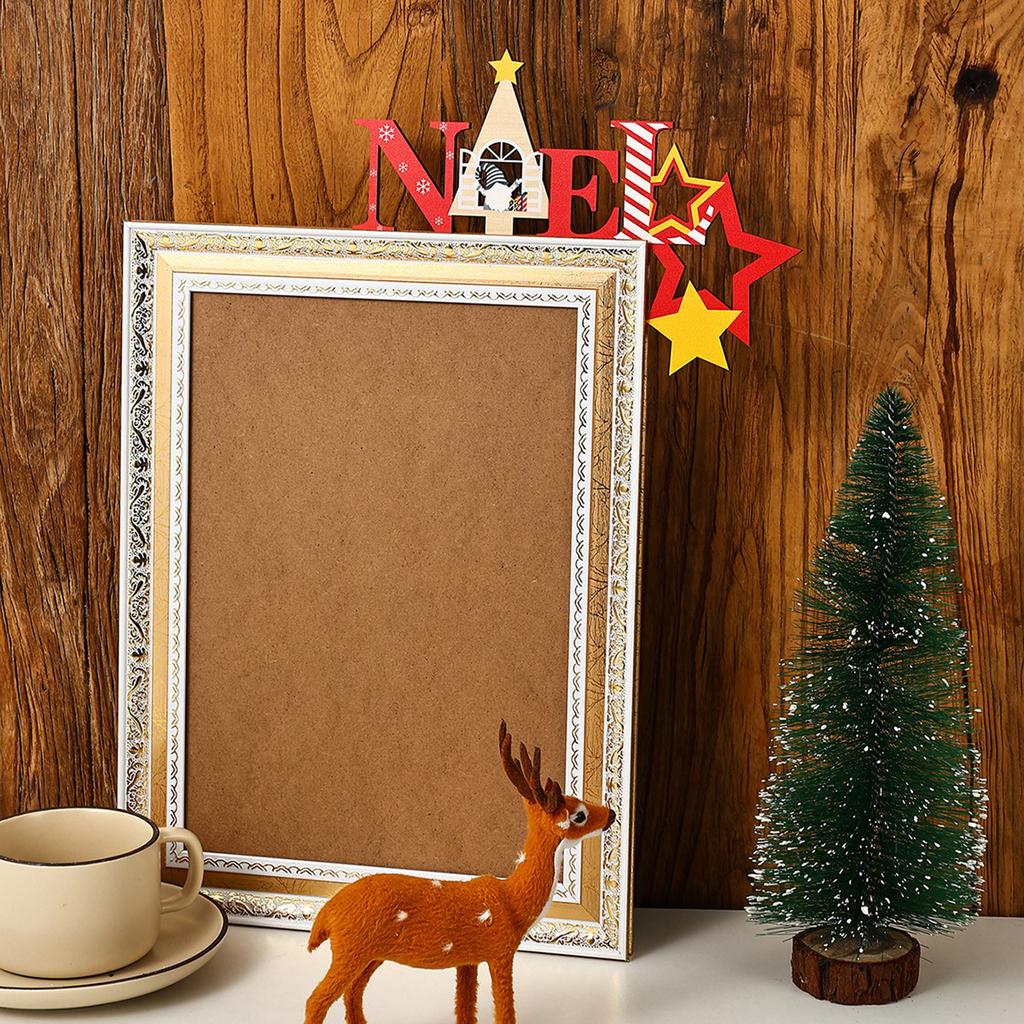 Christmas Wooden Corner Door Frame Decoration Home Door Corner Hanging Wooden Applique Festive Christmas Gifts Wall Signs