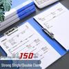 A4 Heavy-Duty Thick Plastic Folder with Writable Spine, Double Clip for Office/Student Document Storage
