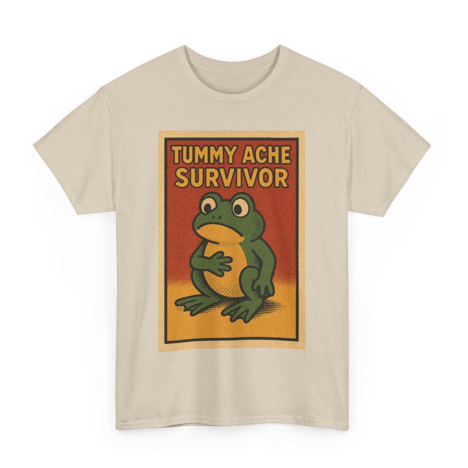 Tummy Ache Survivor T-Shirt: Retro Comic Fun Unisex Tee M