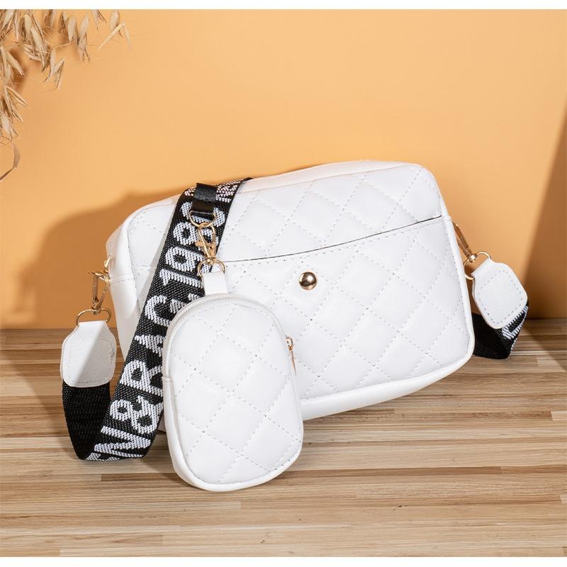 Embroidered Shoulder Bag Two-piece Set Daily Versatile Messenger Bag Large-capacity Bag Women