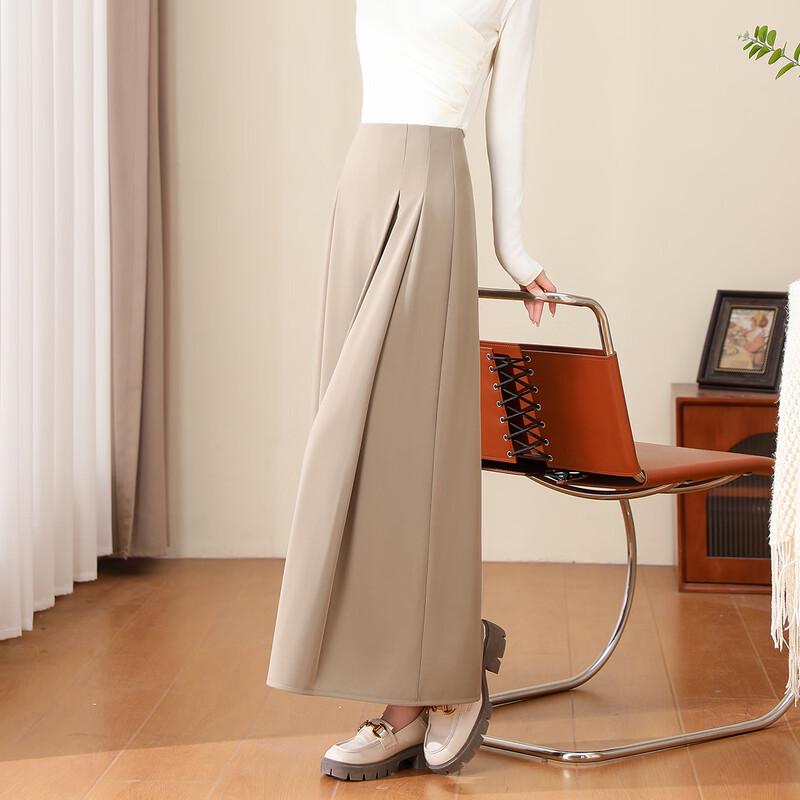 TERRE BLEUE Women's A-Line Pleated Long Skirt