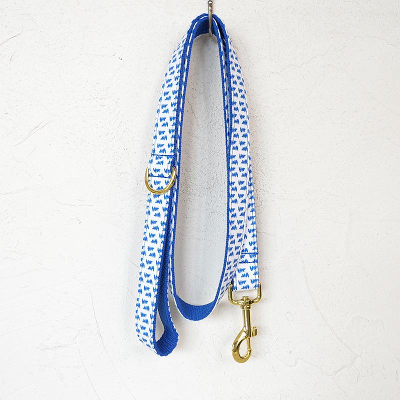 MUTTCO White Snow Forest Dog Collar & Leash Set with Gold Buckle M
