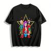 Christmas Themed Trendy Print Sweatshirt, Stylish Trio & Blue Cat Festive Casual Top Pure Cotton T-shirt