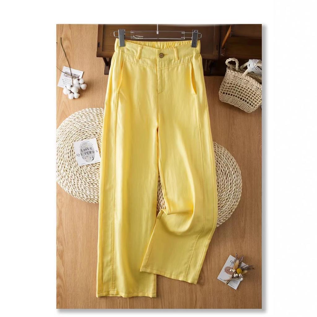 Fashion loose wide-leg pants women's summer linen narrow straight-leg pants 1116 new high-waisted drape versatile casual pants
