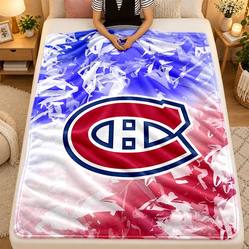 Flannel BlanketMontreal Canadiens Warm Soft Throw Blanket for Indoor Sofa Bed Living Room Use