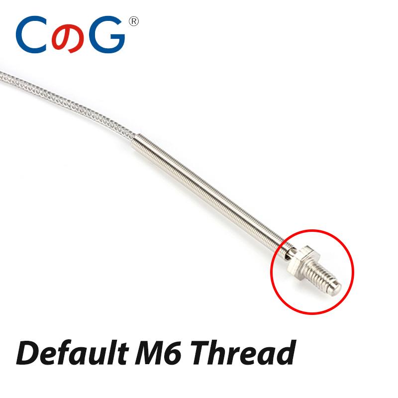 CG M6 Screw Temperature Sensor K/J/E/PT100 Type Thermocouple RTD 0-600℃ WIre 1/2/3M for Industrial Temperature Controller